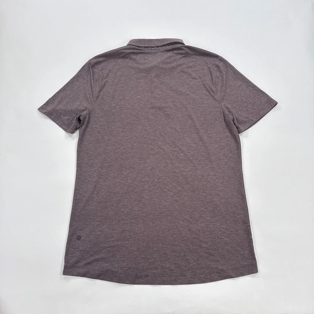 Lululemon Mens Evolution Polo Medium Purple Heathered Short Sleeve Golf Athletic